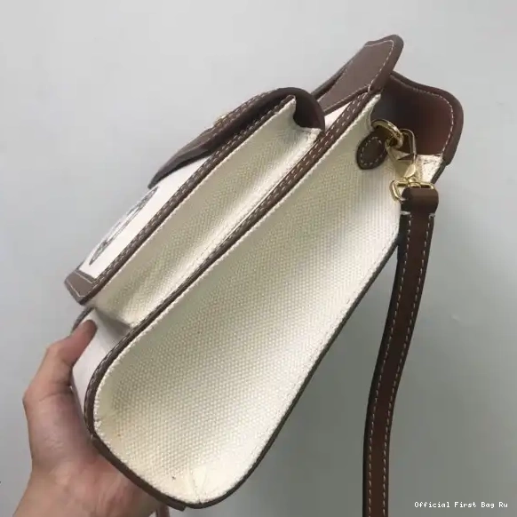 Official FirstBag Ru Mini BURBERRY Bag Two-tone Leather Pocket and Canvas 0602